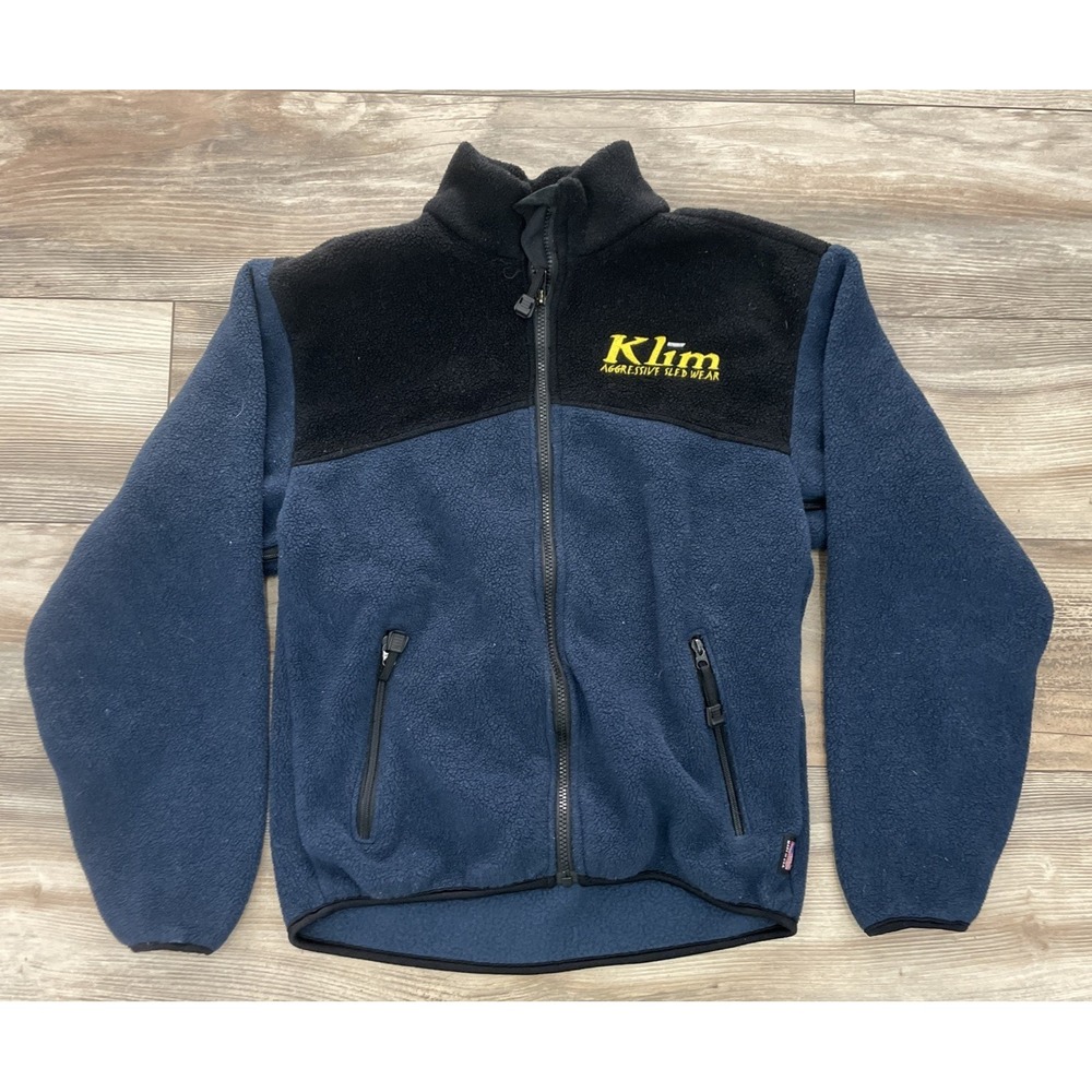 Klim Jacket Mens S Blue Full Zip Fleece Outdoor Polyester Polartec Made in USA